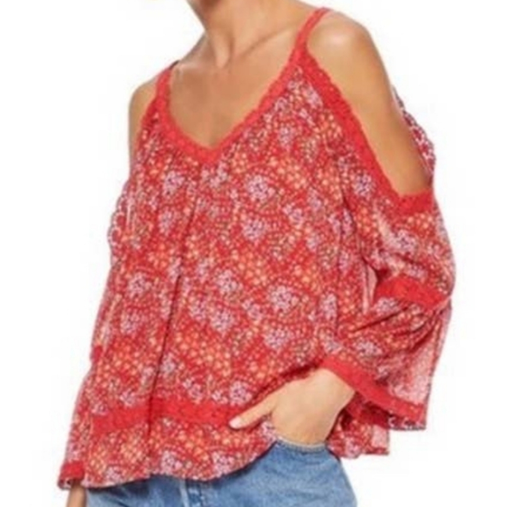 Rebecca Minkoff Cold Shoulder Floral Top Size S NWT'S - Picture 4 of 13